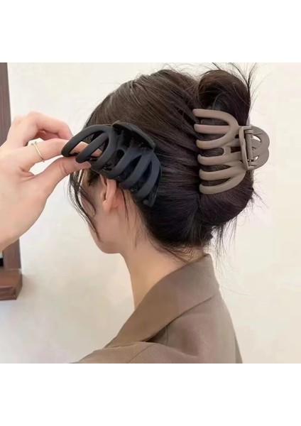 Kore Nötr Kahve Büyük Pençe Klipler Kalın Saç Aksesuarları Kadın Headdress Ins Moda Plastik Yakalama Yengeç Tokalar Hediyeler (Yurt Dışından) fırsatları