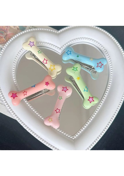 Adet/2 Adet Yaratıcı Kawaii Komik Yıldız Kemik Saç Tokası Firkete Araçları Kemik Firkete Patlama Klip Firkete Sıcak Kız Firkete Patlama Klip 7cm (Yurt Dışından)