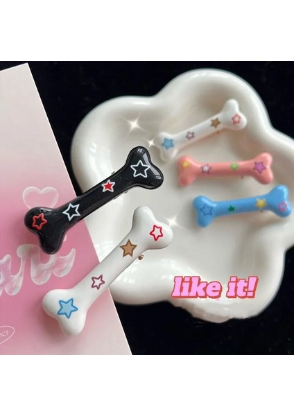 Adet/2 Adet Yaratıcı Kawaii Komik Yıldız Kemik Saç Tokası Firkete Araçları Kemik Firkete Patlama Klip Firkete Sıcak Kız Firkete Patlama Klip 7cm (Yurt Dışından)