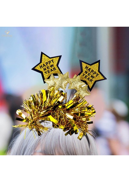 Yeni Yılınız Kutlu Olsun Saç Bandı Saç Bandı Başlık Şenlikli Tatil Yetişkinler Unisex Çocuklar Için , Aureate (Yurt Dışından)