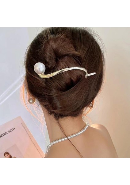 Kore Metal Inci Saç Klipler Tokalar Moda Tatlı At Kuyruğu Klip Tokalarım Hairgrips Şapkalar Kadın Saç Aksesuarı (Yurt Dışından)