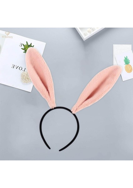 Tavşan Kulak Bandı Hayvan Hairband Cosplay Dekor Güzel Kostüm Aksesuarları Pembe (Yurt Dışından)
