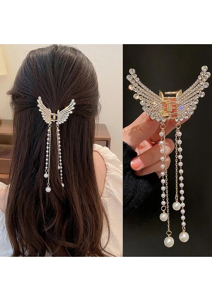 Yeni Kristal Rhinestone Kelebek Inci Püskül Firkete Kore Basit Yan Klip Liu Hai Klip Köpekbalığı Firkete Saç Aksesuarları Kadın (Yurt Dışından) fırsatları