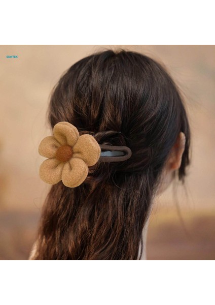 Büyük Çiçek Saç Klip Ördek Gagası Klip Saç Aksesuarları Parti Bayanlar Için Barrette Hairgrips, Haki (Yurt Dışından) modelleri