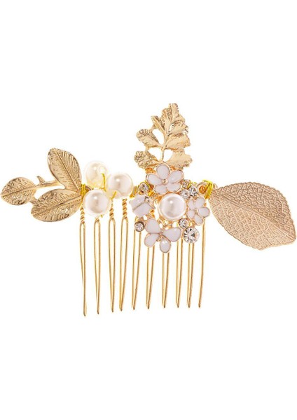 7x Gelin Düğün Inci Taklidi Çiçek Çiçek Saç Tarak Altın (Yurt Dışından) fiyatları