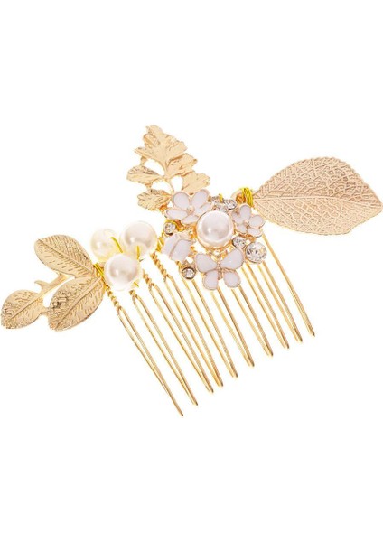 7x Gelin Düğün Inci Taklidi Çiçek Çiçek Saç Tarak Altın (Yurt Dışından) modelleri