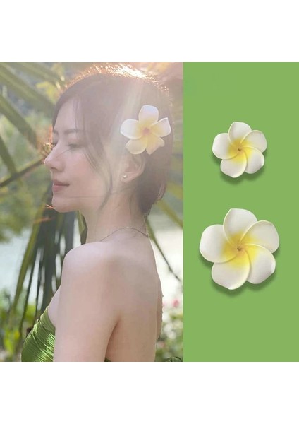 Plumeria Çiçek Saç Klipleri Kadınlar Için Tokalar Kızlar Yan Patlama Klipler Çiçek Tokası Hawaii Düğün Parti Çantası Şapka Aksesuarları (Yurt Dışından)