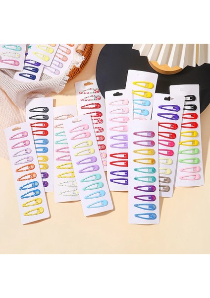 10 Adet Kawaii Geometrik Metal Tokalar Seti Kadın Kız Çocuk Hairgrips Saç Klipleri Pimleri Tokalarım Aksesuarları Saç Tokası Headdress (Yurt Dışından) modelleri