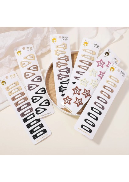 10 Adet Kawaii Geometrik Metal Tokalar Seti Kadın Kız Çocuk Hairgrips Saç Klipleri Pimleri Tokalarım Aksesuarları Saç Tokası Headdress (Yurt Dışından) fırsatları