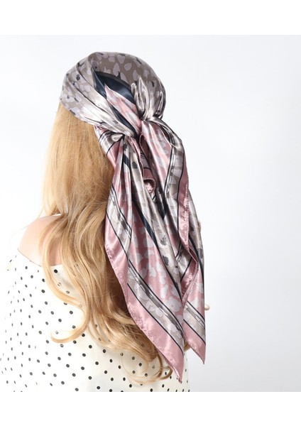 Ipek Eşarp Eşarp Headwraps Kadınlar Için Vintage Dört Mevsim Saç Eşarp 90*90 cm Başörtüsü Fular Iuxe Bandana Femme Başörtüsü (Yurt Dışından)