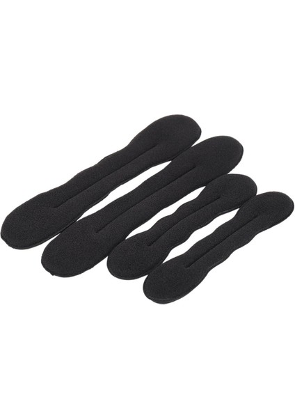 Magic Bun Maker (2 Küçük, 2 Büyük) Sünger Sünger Topuz Şekillendirici Saç Aksesuarları (Siyah) (Yurt Dışından)
