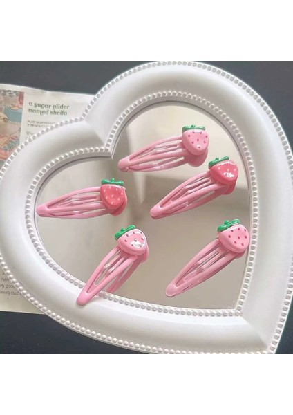 1/2 Adet Kızlar Pembe Çilek Saç Tokası Alaşımlı Saç Tokası Tokalarım Patlama Yan Klip Kaymaz Meyve Bb Basmalı Toka Saç Aksesuarları (Yurt Dışından)