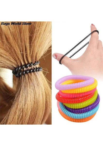 10 Adet/paket Yüksek Elastik Şeker Renkli Telefon Hattı Saç Halkası Aksesuarları Halat Bahar Lastik Bant Şapkalar Yeni (Yurt Dışından)
