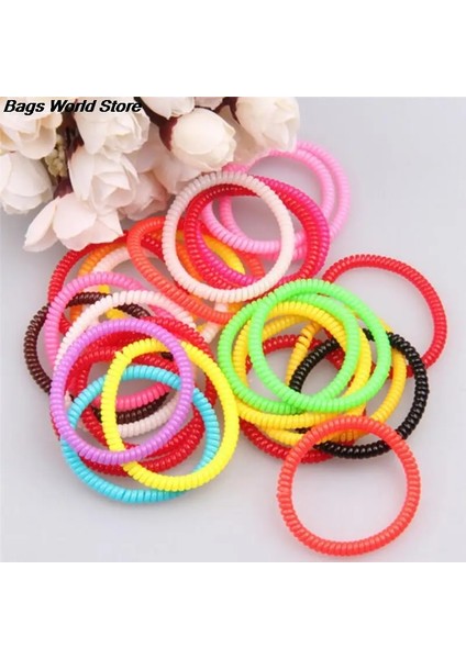 10 Adet/paket Yüksek Elastik Şeker Renkli Telefon Hattı Saç Halkası Aksesuarları Halat Bahar Lastik Bant Şapkalar Yeni (Yurt Dışından) fiyatları