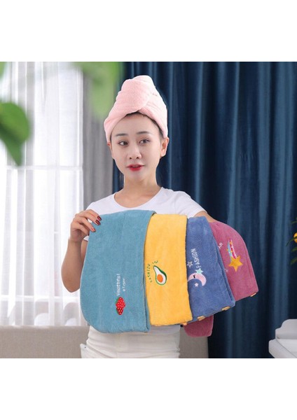 Saç Havlusu Kadın Kızın Sihirli Mikrofiber Duş Kuru Saç Bonesi Banyo Banyo Şapkaları Çabuk Kuruyan Yumuşak Bayan Türban Kafası (Yurt Dışından)