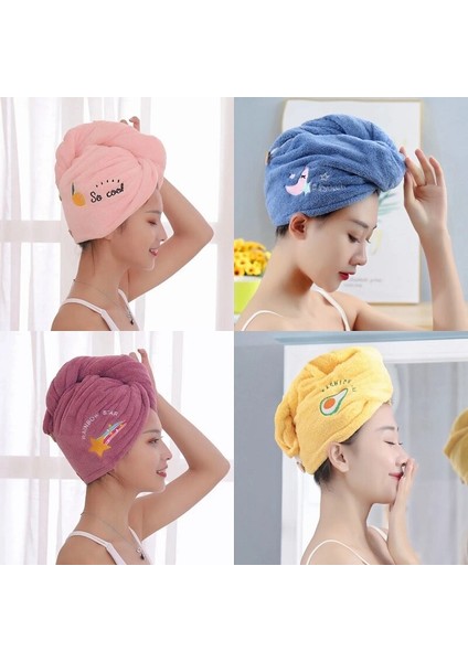 Saç Havlusu Kadın Kızın Sihirli Mikrofiber Duş Kuru Saç Bonesi Banyo Banyo Şapkaları Çabuk Kuruyan Yumuşak Bayan Türban Kafası (Yurt Dışından)