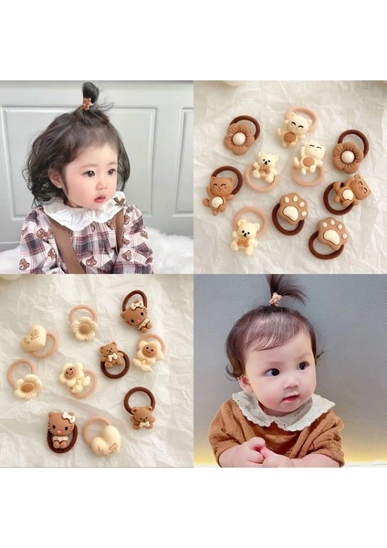 10 Adet Çocuk Sevimli Karikatür Hayvan Tavşan Hairbands Bebek Çiçek Ilmek Lastik Bantlar Küçük Başlık Kızlar Hiçbir Hasar Saç Halat (Yurt Dışından)