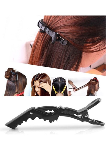 5pcs / Set Evrensel Timsah Kuaförlük Kesme Kelepçeleri Saç Kavrama Klipleri - Siyah (Yurt Dışından) modelleri