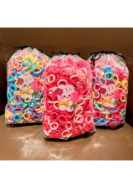 100 Adet Sevimli Elastik Saç Lastik Bantlar Bebek Kız Çocuklar Için Tatlı Renkli Saç Bağları Saç Halat Scrunchies Saç Aksesuarları (Yurt Dışından)