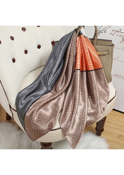 Baskı Ipek Kare Eşarp Kadın Saten Şal Şal Başörtüsü Kadın Saç Bandı Bilek Lüks Başörtüsü 90*90CM Echarpe 2023 Bandana (Yurt Dışından) fırsatları