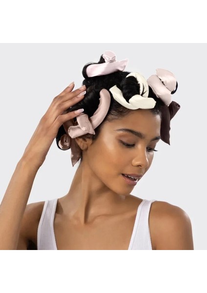 Yeni 6 Adet Flexi Çubuklar Saten Kaplı Bigudiler Isısız Saç Maşaları Isısız Bukleler Uyku Yumuşak Kafa Bandı Dıy Saç Şekillendirici Araçları (Yurt Dışından) fiyatları
