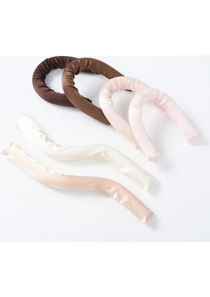 Yeni 6 Adet Flexi Çubuklar Saten Kaplı Bigudiler Isısız Saç Maşaları Isısız Bukleler Uyku Yumuşak Kafa Bandı Dıy Saç Şekillendirici Araçları (Yurt Dışından) modelleri