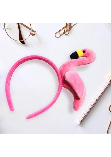 Komik Flamingo Kafa Bandı Kostüm Hayvan Headdress Çocuklar Yetişkin Şapkalar Cosplay Fotoğraf Sahne Headdress Parti Favor Için, Gül Kırmızı (Yurt Dışından)