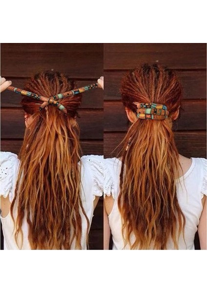 Etnik Stiller Saç Halatlar Kravatlar Kafa Bandı Bükülebilir Dreadlocks Uzun At Kuyruğu Firkete Saç Bantları Renkli Saç Şekillendirici Aracı (Yurt Dışından) fırsatları