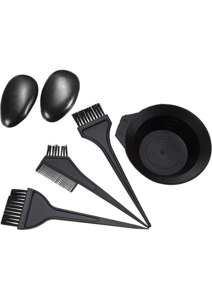 Monja 5 Adet/takım Boyama Boyası Tarak Karıştırma Kasesi Fırça Kulaklık Seti Siyah Plastik Saç Rengi Berber Salonu Tonu Kuaförlük Şekillendirici Araçları (Yurt Dışından)