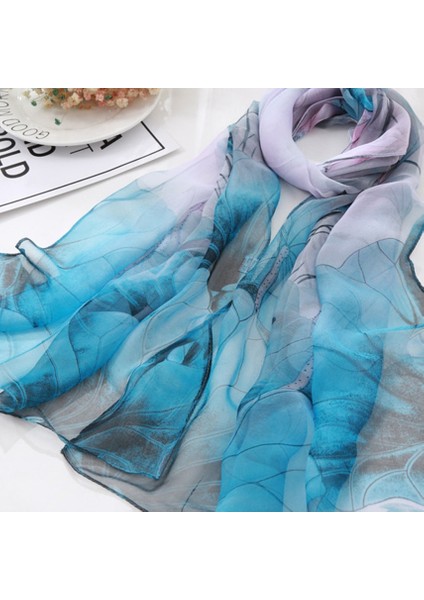 Lotus Çiçek Yaz Kadın Ipek Eşarp Bandana Şifon Georgette Bandana Kadın Zarif Şal Başörtüsü Hairscarves Plaj Eşarp (Yurt Dışından) fırsatları