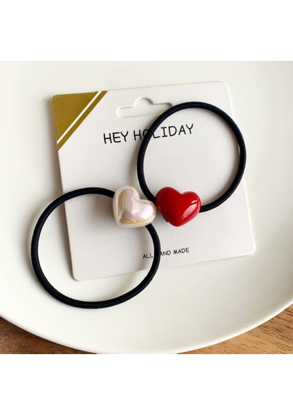 Sevimli 1 Adet Kalp Saç Kravatlar Yüzükler Lastik Bantlar Saç Kız Şapkalar Kore Inci At Kuyruğu Elastik Bant Saç Aksesuarları (Yurt Dışından) fiyatları