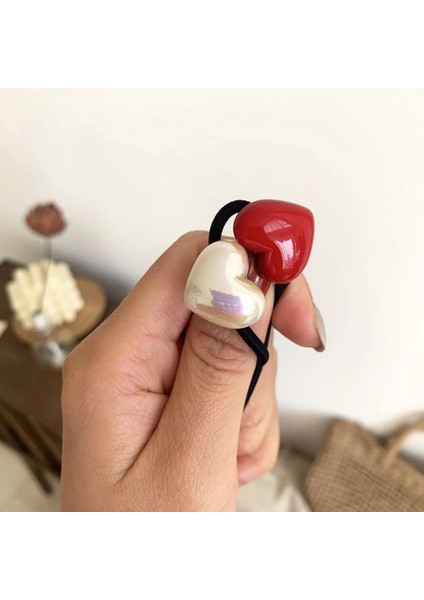 Sevimli 1 Adet Kalp Saç Kravatlar Yüzükler Lastik Bantlar Saç Kız Şapkalar Kore Inci At Kuyruğu Elastik Bant Saç Aksesuarları (Yurt Dışından) indirimleri