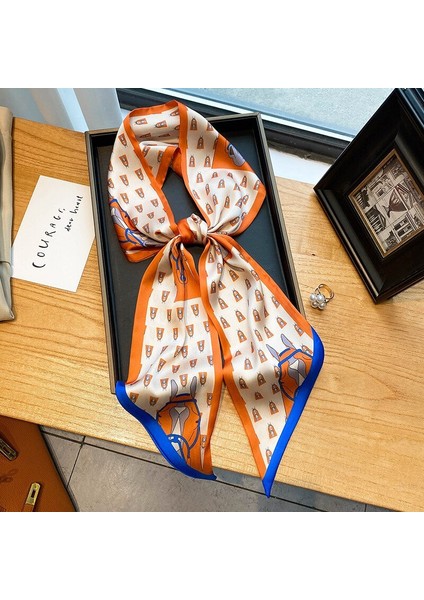 Lüks Uzun Ipek Eşarp Kadın Hayvan At Baskı Ince Dar Eşarp Çanta Saç Bandı Şerit Eşarp Kadın Atkısı (Yurt Dışından) fiyatları