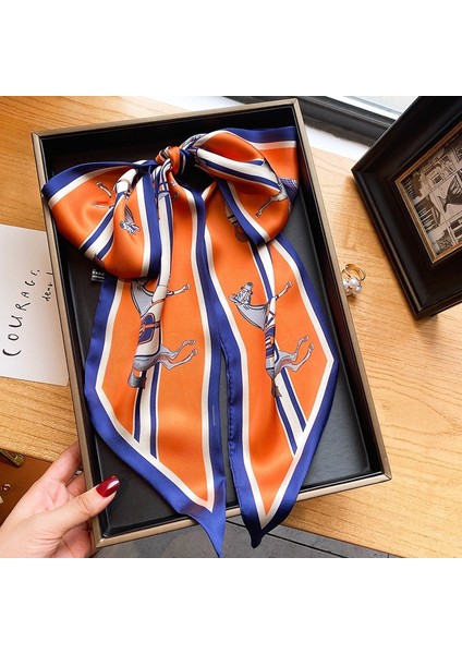 Lüks Uzun Ipek Eşarp Kadın Hayvan At Baskı Ince Dar Eşarp Çanta Saç Bandı Şerit Eşarp Kadın Atkısı (Yurt Dışından) fırsatları