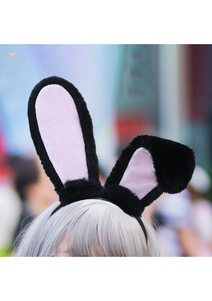 Simülasyon Tavşan Hairbands Cosplay Parti Kostüm Siyah (Yurt Dışından)