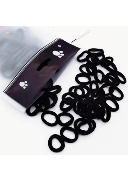 Kadın Kızlar Için Kalın Saçlar Için 100 Parça Siyah Saç Bağları Yumuşak Saç Lastikleri (Yurt Dışından)