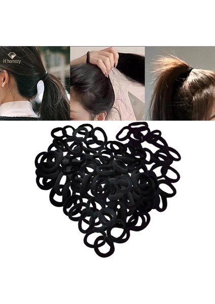 Kadın Kızlar Için Kalın Saçlar Için 100 Parça Siyah Saç Bağları Yumuşak Saç Lastikleri (Yurt Dışından) fiyatları