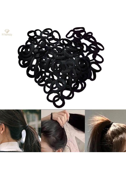 Kadın Kızlar Için Kalın Saçlar Için 100 Parça Siyah Saç Bağları Yumuşak Saç Lastikleri (Yurt Dışından) fırsatları