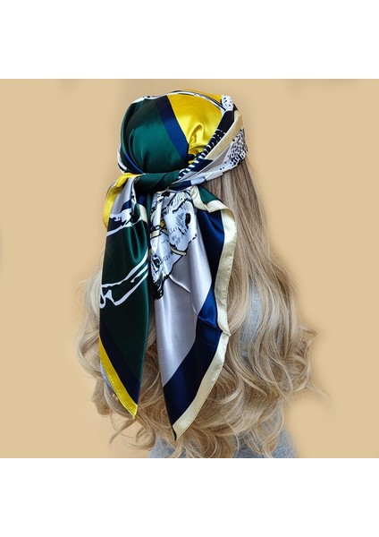 Renkli Başörtüsü Siyah Kare 90*90 Ipek Fular Saten Bandana Cheveux Atkısı Başörtüsü Aksesuarları Kadın Saç Eşarp (Yurt Dışından) modelleri