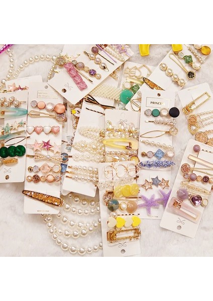 Inci Saç Tokası Kız Peri Çiçek Ay Elmas Firkete Saç Tokası Üst Klip Headdress Lüks Saç Aksesuarları Kadın Saç Tokası (Yurt Dışından) modelleri