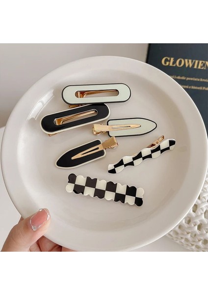 Adet Hiçbir Viraj Saç Klipleri Geometrik Ekose Saç Tokası Kadın Kızlar Için Tokalarım Şapkalar Kızlar Tatlı Saç Tokası Saç Aksesuarları (Yurt Dışından) modelleri