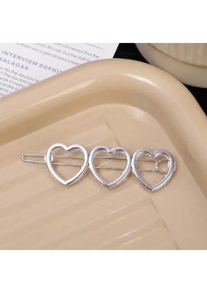 Y2K Içi Boş Kalp Yıldız Metal Saç Tokası Tatlı Kızlar Gümüş Renk Aşk Pentagram Tokalar Moda Geometrik Saç Aksesuarları Hediyeler (Yurt Dışından) indirimleri