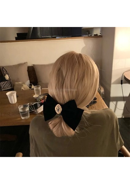 Siyah Kadife Yay Saç Tokası Zarif Kumaş Alaşım Güller Saç Klipleri Kadınlar Için Moda At Kuyruğu Tokası Şapka Aksesuarları (Yurt Dışından) modelleri