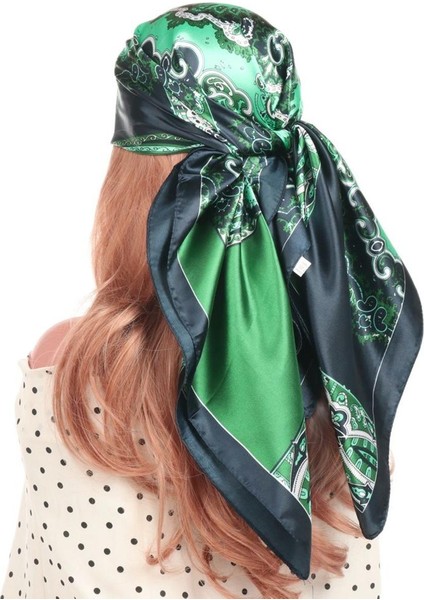 Vintage Paisley Ipek Eşarp Kadın Moda Tasarımcısı Kafa/saç Atkılar 90*90 cm Başörtüsü Bandana Cheveux Fular Femme 90X90 cm (Yurt Dışından)
