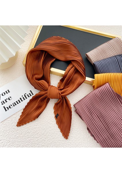 Çeşitli Renkler Kare Eşarp Moda Tasarımı Ipek Pilili Boyun Aşınma Eşarp Hediye Olarak Buruşuk Saç Eşarp Fular Saten Başörtüsü Bandana (Yurt Dışından) fırsatları