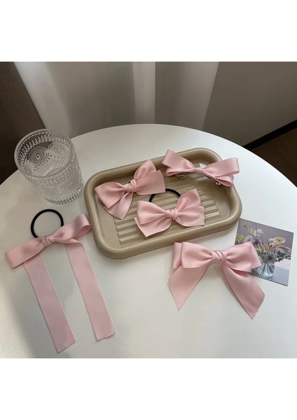 Süper Pembe ve Yumuşak Ilkbahar ve Yaz Yeni Ins Tatlı Kız Yay Saç Tokası Üst Klip Bahar Klipsi Ördek Gagası Klip Saç Halat Lastik Bant (Yurt Dışından) modelleri