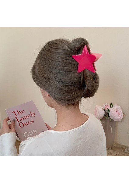 Yeni Kadın Pentagram Y2K Büyük Parlak Beş Köşeli Yıldız Saç Tokası Pençe Akrilik Asetik Asit Köpekbalığı Klip Kore Klip Saç Aksesuarları (Yurt Dışından)