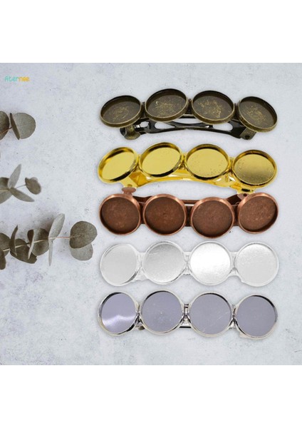5 Parça Metal Saç Klipleri Boş Yuvarlak Tepsi Tabanlı Saç Tokaları 12MM (Yurt Dışından) fiyatları