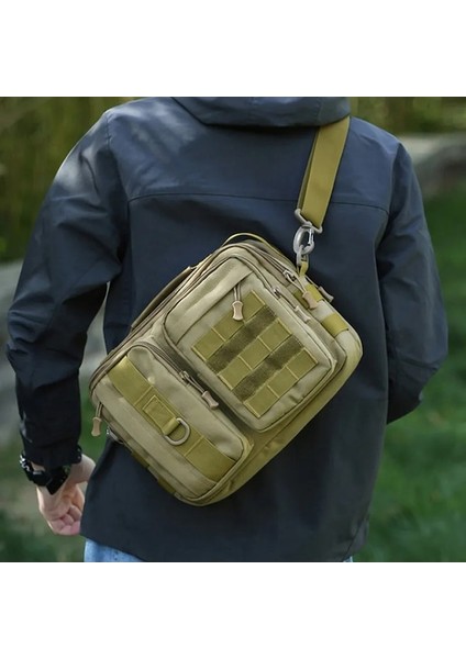 Haki-Trekking Taktik Çanta Omuz Çantası Kamp Adam Yürüyüş Seyahat Tırmanma Balıkçılık Sling Crossbody Açık Hafta Sonu Molle Çantası (Yurt Dışından) fiyatları