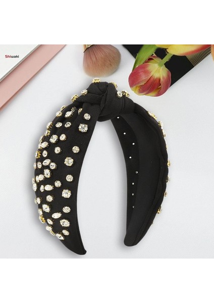 Kristal Kafa Bandı Headdress Kadınlar Düğün Gezisi Plaj Tatili Için Parlak Siyah (Yurt Dışından) fiyatları